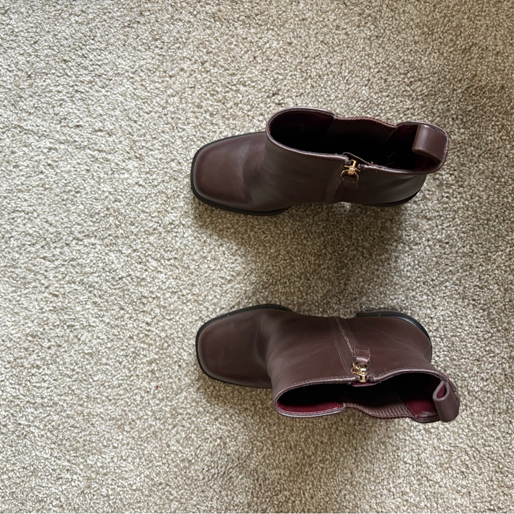 Franco Sarto Brown Leather Ankle Boots - Picture 7 of 10